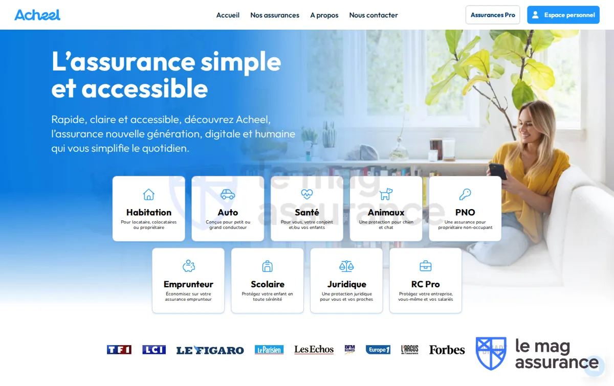 Capture : Acheel | L’assurance simple et accessible.
